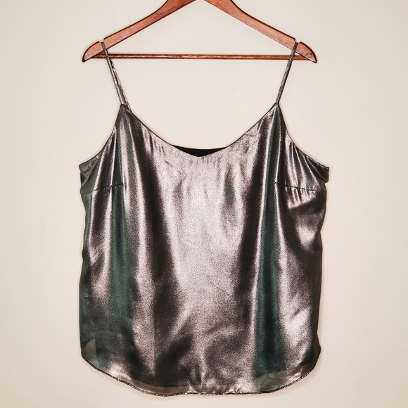 NWT Metallic Silver Ladies Tank Top - Picture 1 of 5